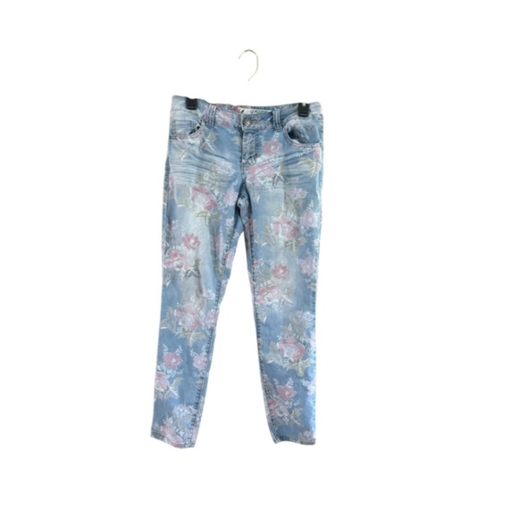 Grane Blue Floral Straight Leg Jeans - Picture 2 of 10